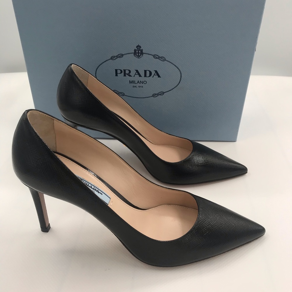 Prada Shoes Prada Heels NWB 1/2 size off 37L 37.5R - Picture 5 of 14